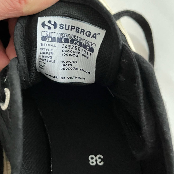 Superga Black canvas sneakers Women Size EU38/US8 - Picture 12 of 14